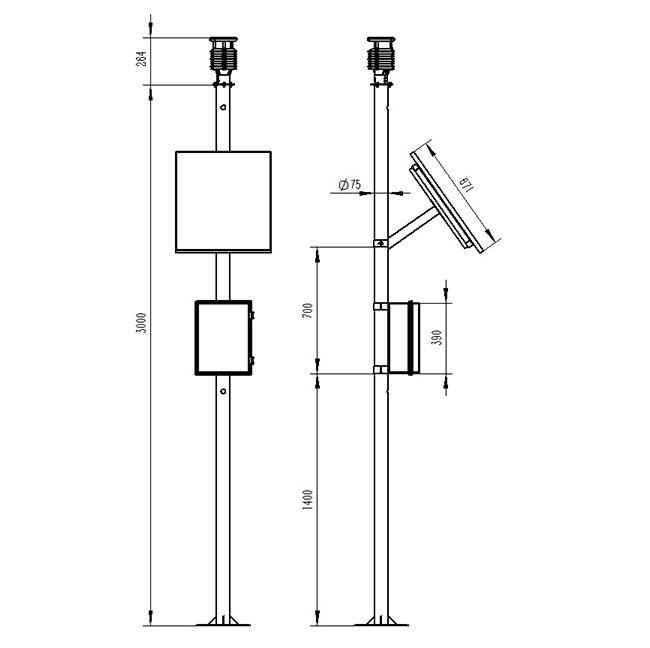 農田小氣候觀測系統(tǒng)產品尺寸圖